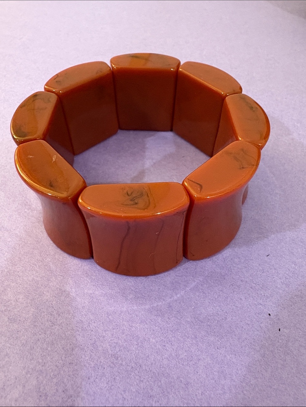 Anthropologie Chunky Orange Resin Stretch Bracelet